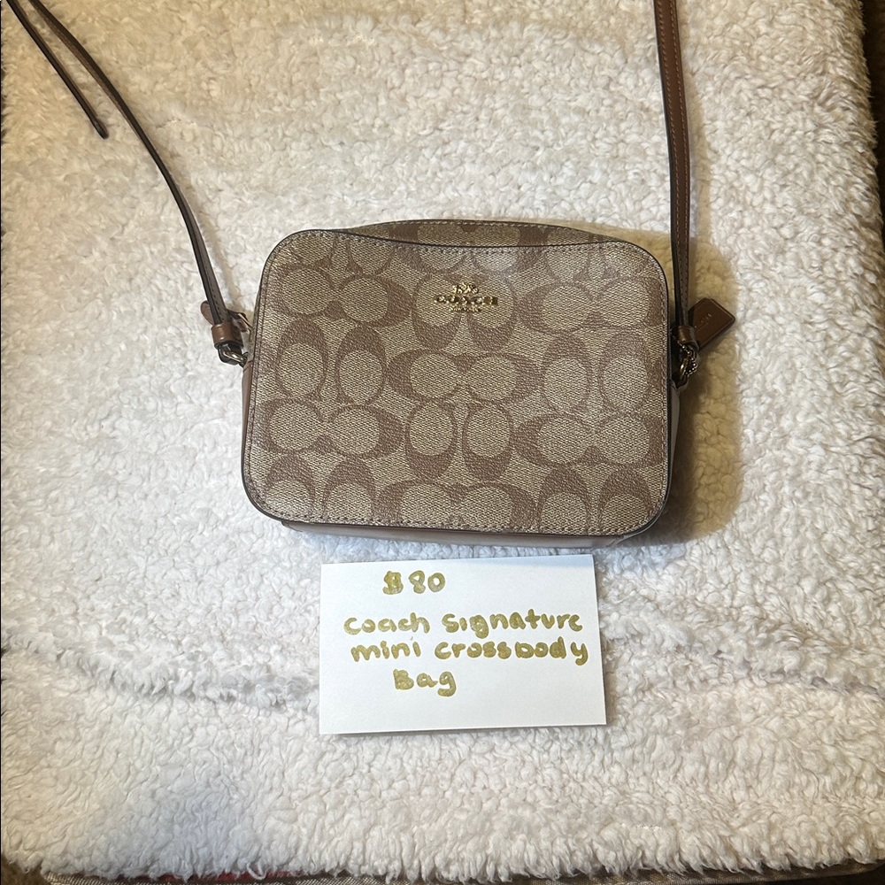 Coach Signature Crossbody Bag - Tan and Brown